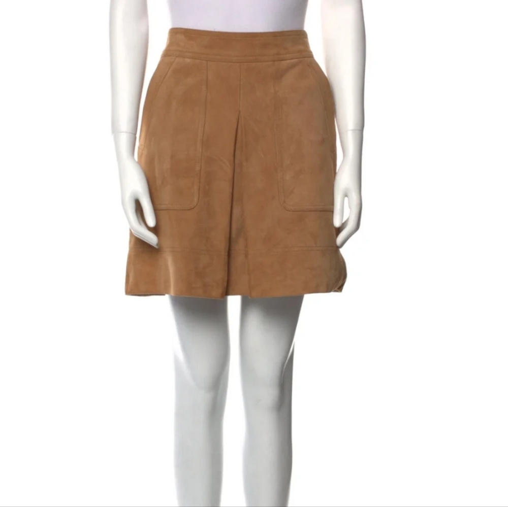 Vince Goat Leather And Silk Women's Skirt